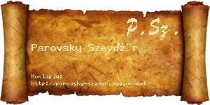 Parovsky Szevér névjegykártya